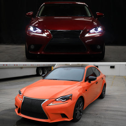 Spec-D 14-16 Lexus IS250 IS350 Project Headlights Matte Black