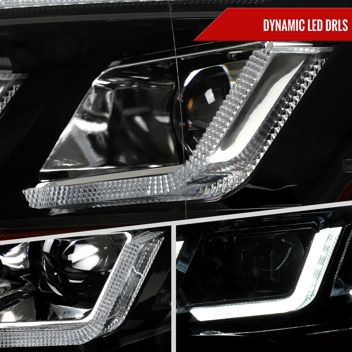 Spec-D 18-23 Mustang Pro Headlights SEQ with Start-Up Animation Black
