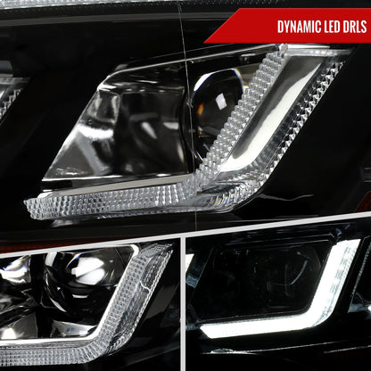 Spec-D 18-23 Mustang Pro Headlights SEQ with Start-Up Animation Black