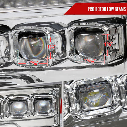Spec-D 10-18 Ram 1500 2500 3500 Ram Classic Headlights SEQ LED Chrome