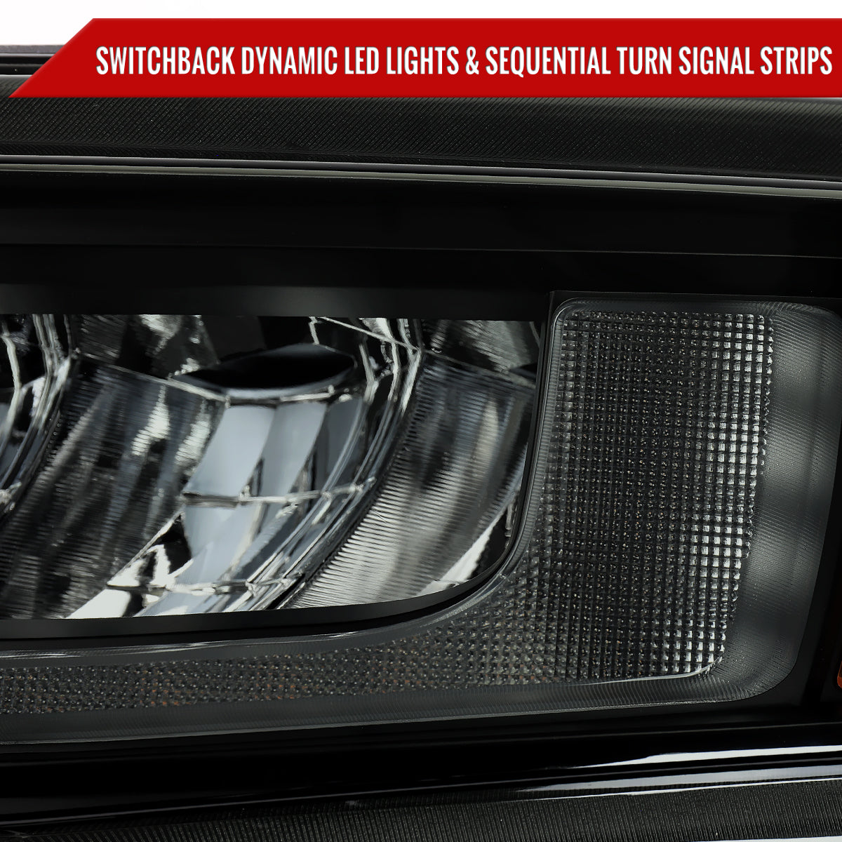 Spec-D 19-21 Silverado 1500 Pro Headlights with SEQ Turn Black/Smoked
