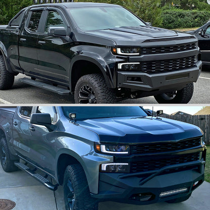 Spec-D 19-21 Silverado 1500 Pro Headlights with SEQ Turn Black/Smoked
