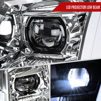 Spec-D 10-16 Cadillac SRX Projector Headlights Full SEQ LED DRL Chrome