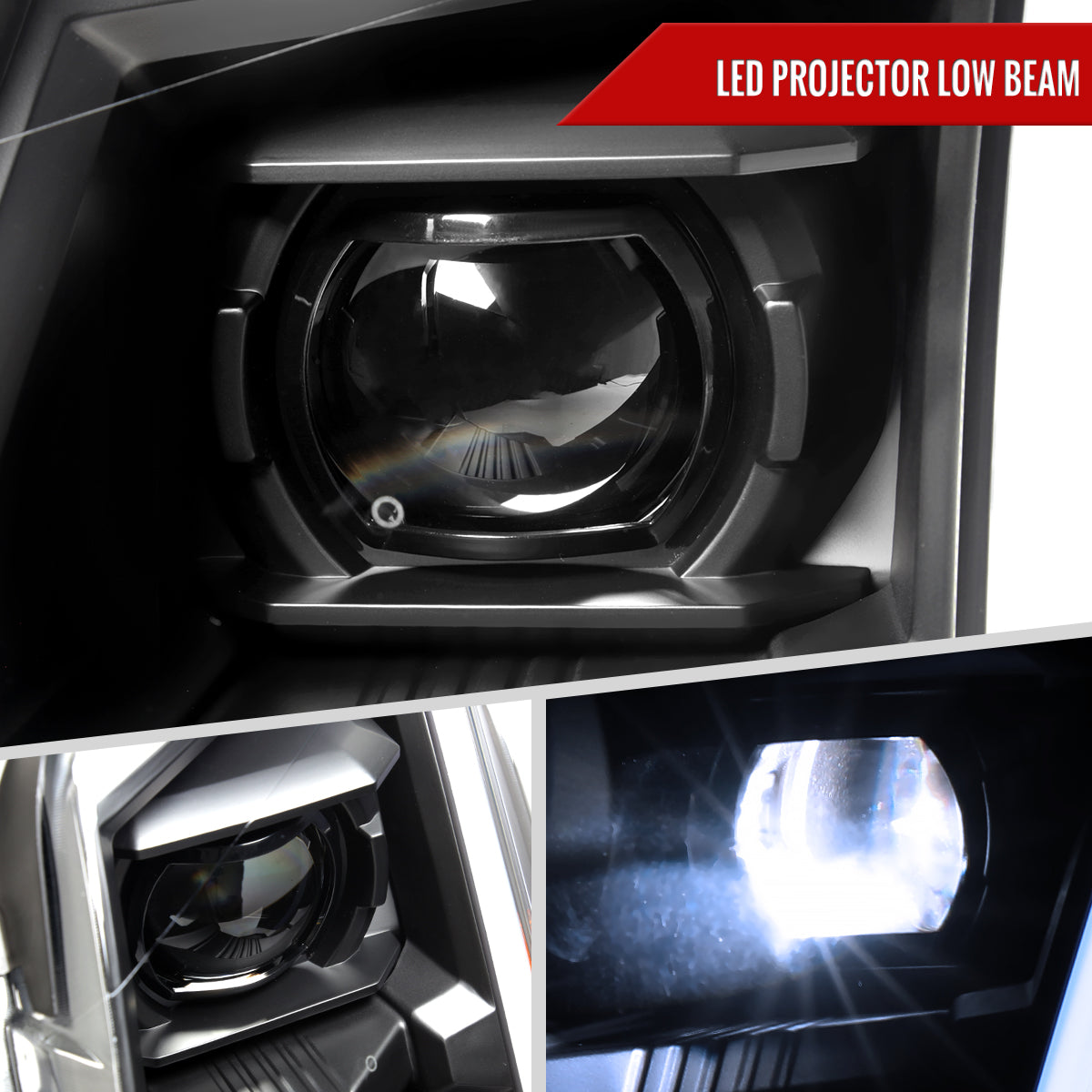 Spec-D 10-16 Cadillac SRX Projector Headlights Full SEQ LED DRL Black