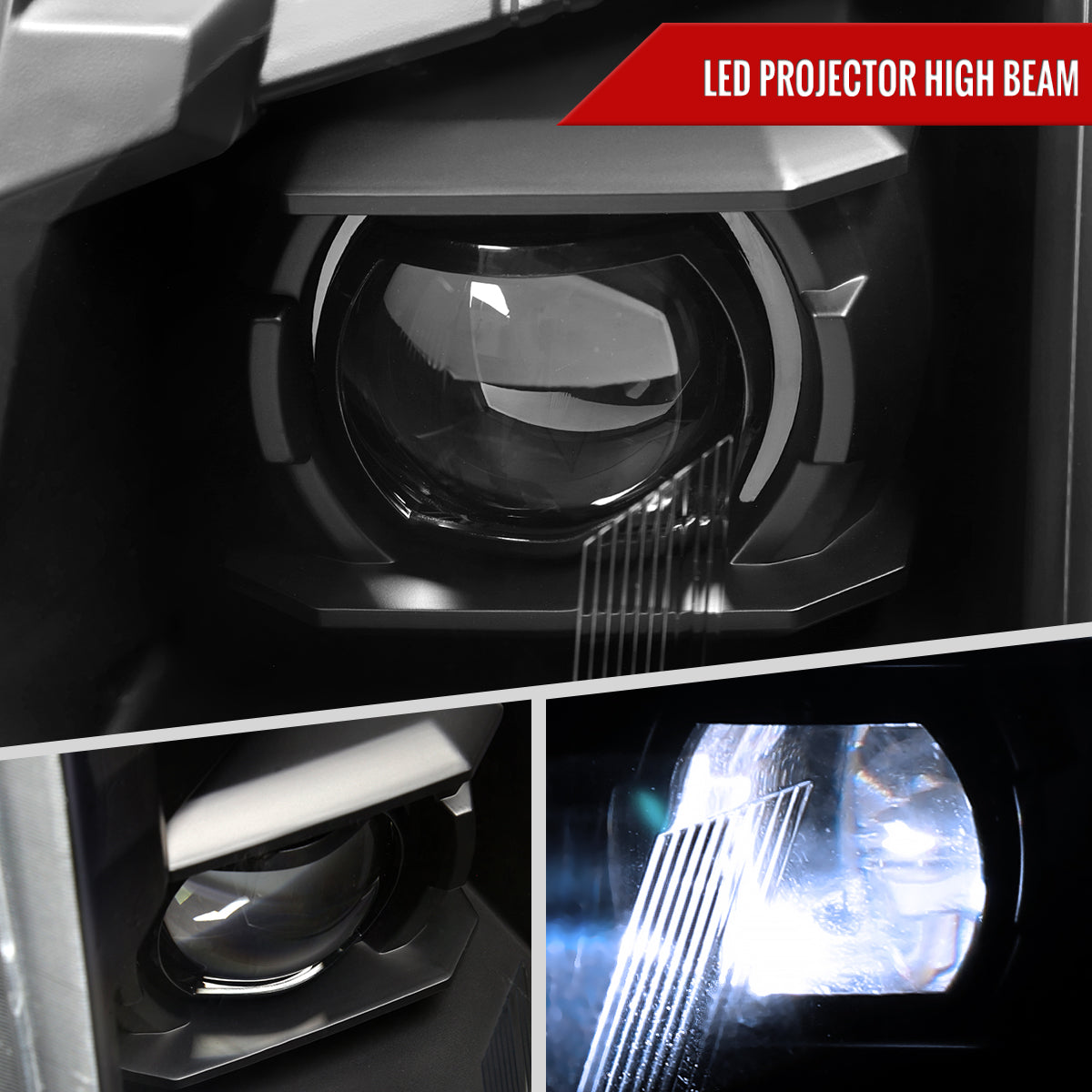 Spec-D 10-16 Cadillac SRX Projector Headlights Full SEQ LED DRL Black