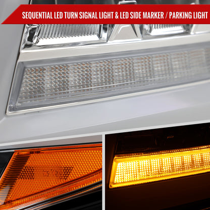 Spec-D 15-20 Chevy Tahoe Suburban Headlights Sequential Chrome/Clear