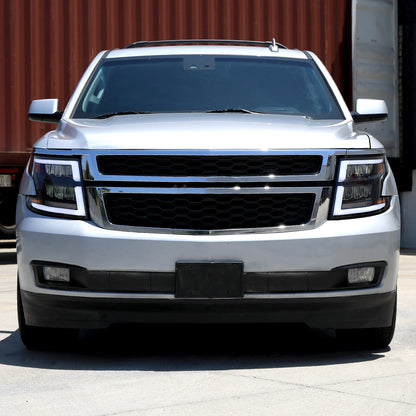 Spec-D 15-20 Chevy Tahoe Suburban Full DRL SEQ Matte Headlights Black