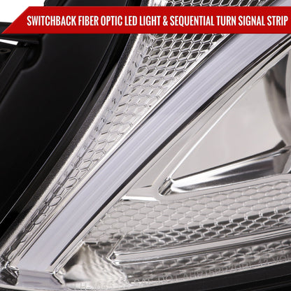 Spec-D 15-18 Mercedes C-Class W205 Headlights Sequential LED Chrome