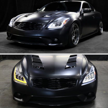 Spec-D 08-13 G37/14-15 Q60 2DR Triple Projector Headlights SEQ Clear