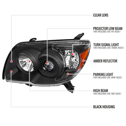 Spec-D 06-09 Toyota 4Runner SR5 Projector Headlights Black
