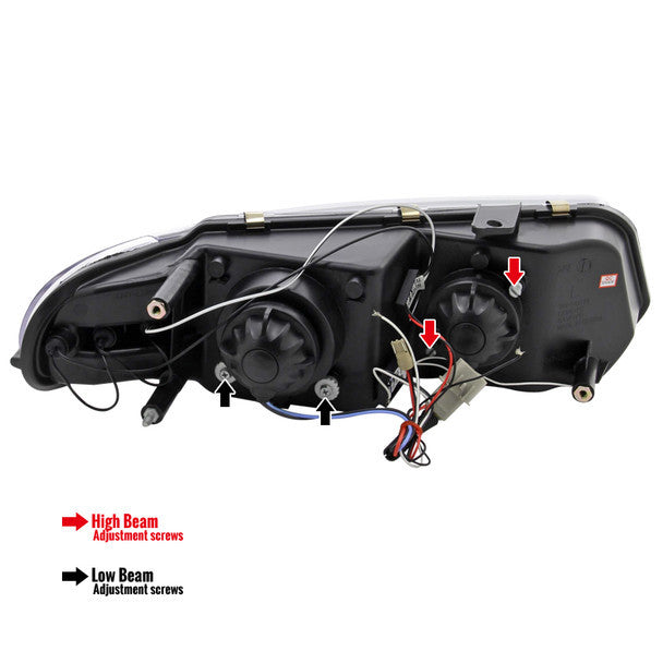 Spec-D 97-00 Chevy Avenger Halo Projector Headlights Black