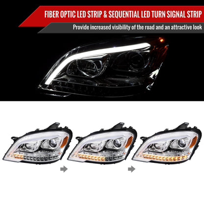Spec-D 09-11 Benz W164 ML-Class Sequetial LED Headlights Chrome
