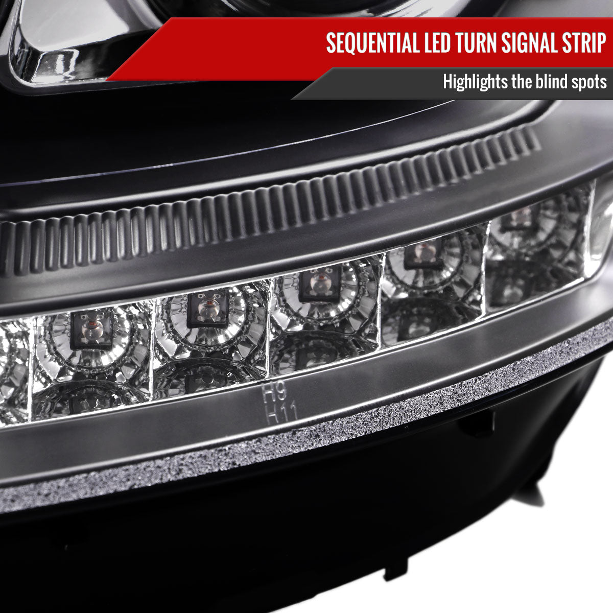 Spec-D 09-11 Benz W164 ML-Class Sequetial LED Headlights Black