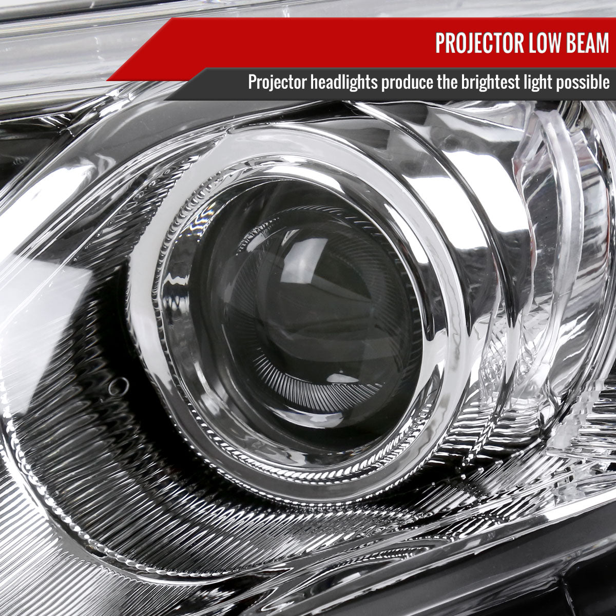 Spec-D 12-14 Camry Projector Headlights Amber Reflectors Chrome
