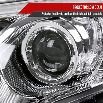 Spec-D 12-14 Camry Projector Headlights Amber Reflectors Chrome