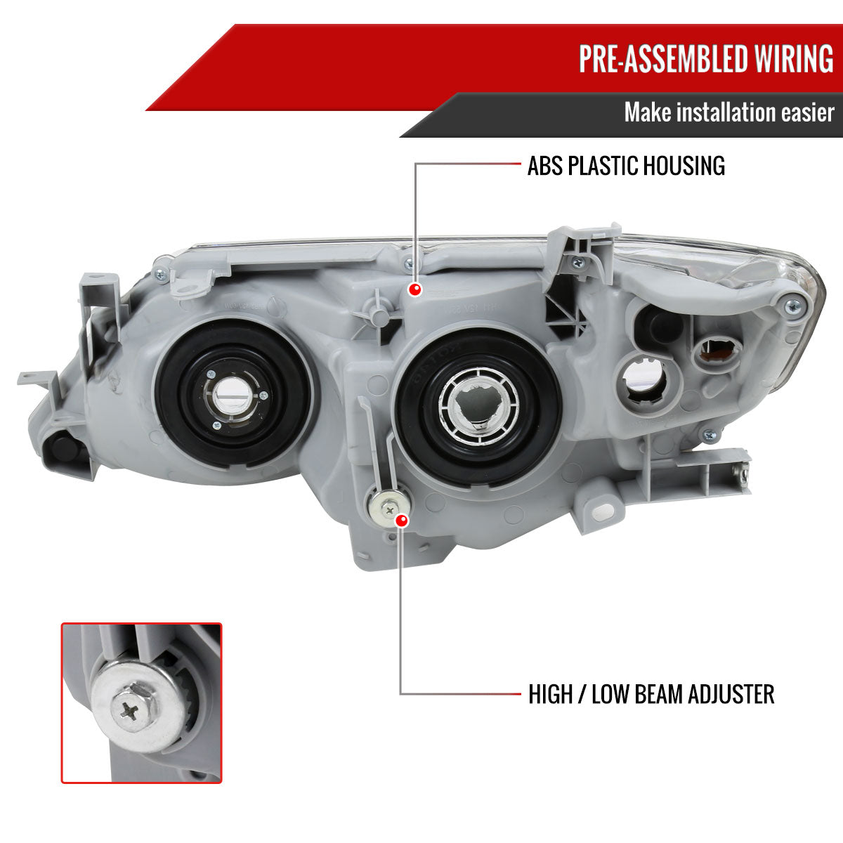 Spec-D 12-14 Toyota Camry Passenger Projector Chrome Replacement