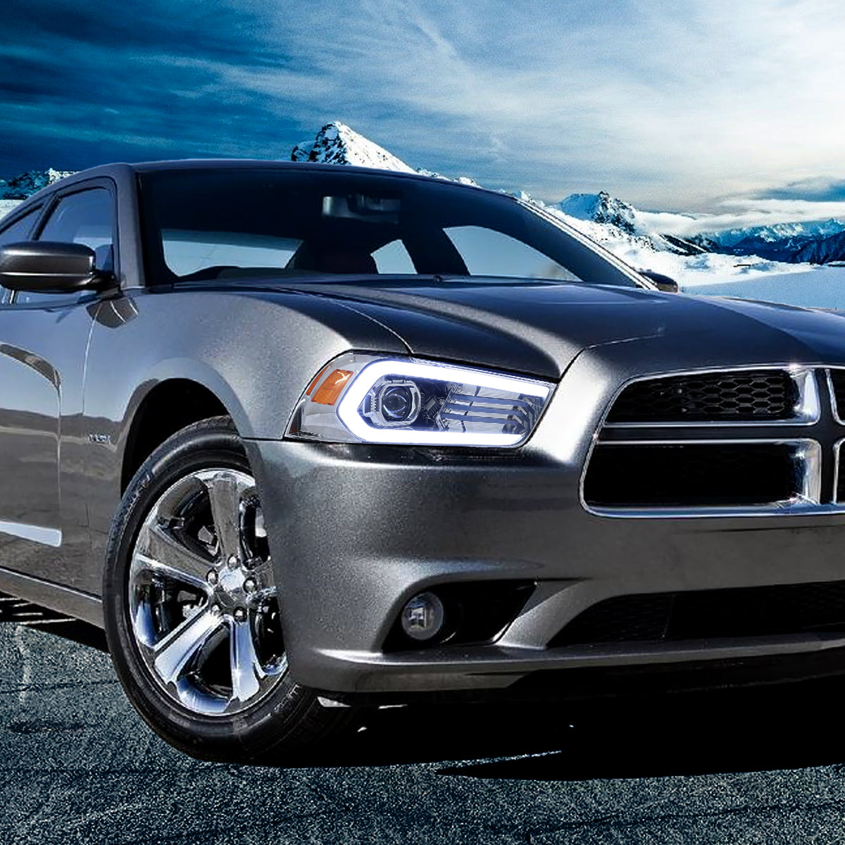 Spec-D 11-14 Dodge Charger Projector HID Headlight Chrome