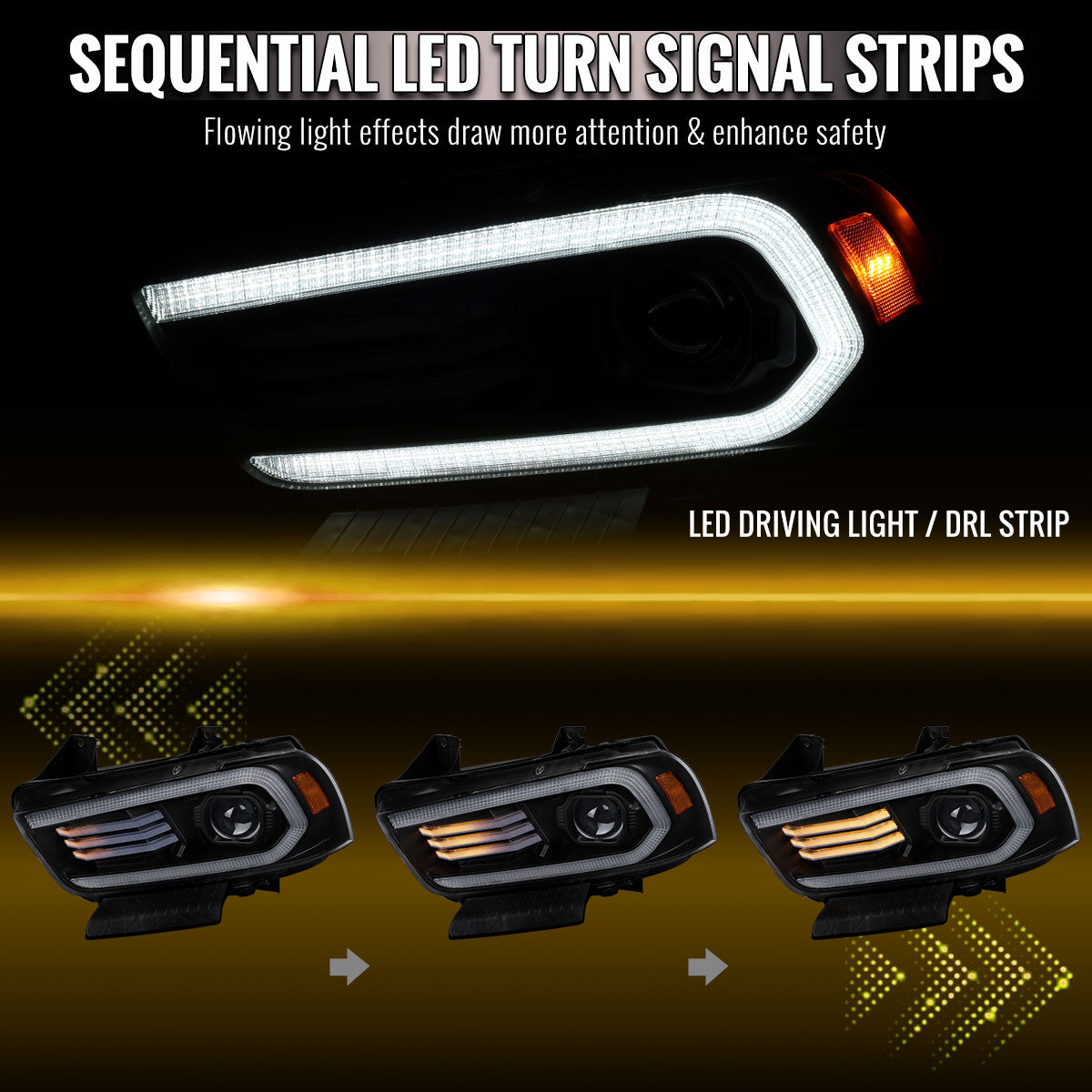 Spec-D 11-14 Dodge Charger Projector HID Headlight Black