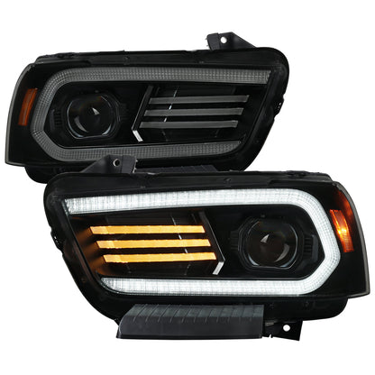 Spec-D 11-14 Dodge Charger Projector HID Headlight Black/Smoked