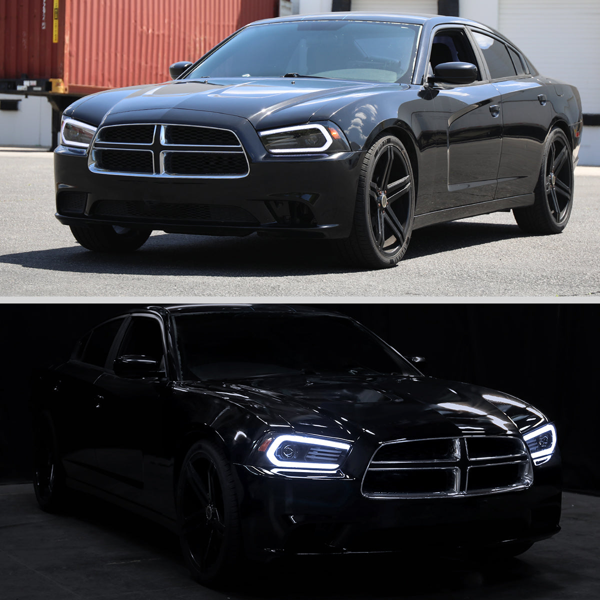 Spec-D 11-14 Dodge Charger Projector Headlights Sequential Black