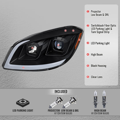 Spec-D 05-10 Cobalt Pontiac G5/Pursuit Headlights LED Bar Matte Black
