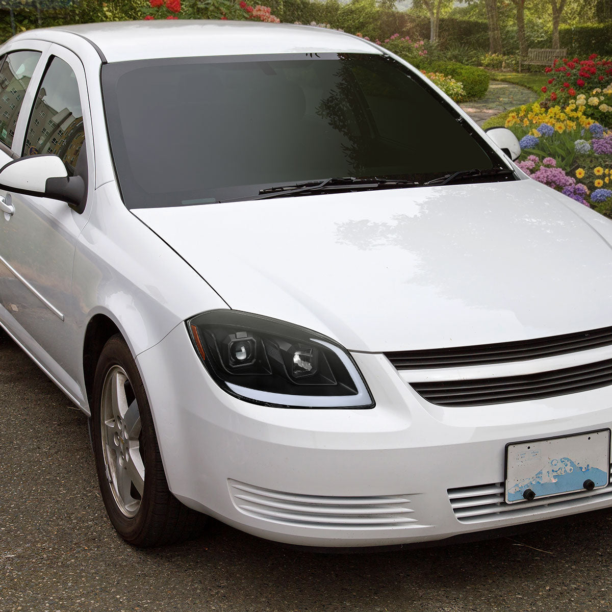 Spec-D 05-10 Cobalt Pontiac G5/Pursuit Headlights LED Bar Matte Black