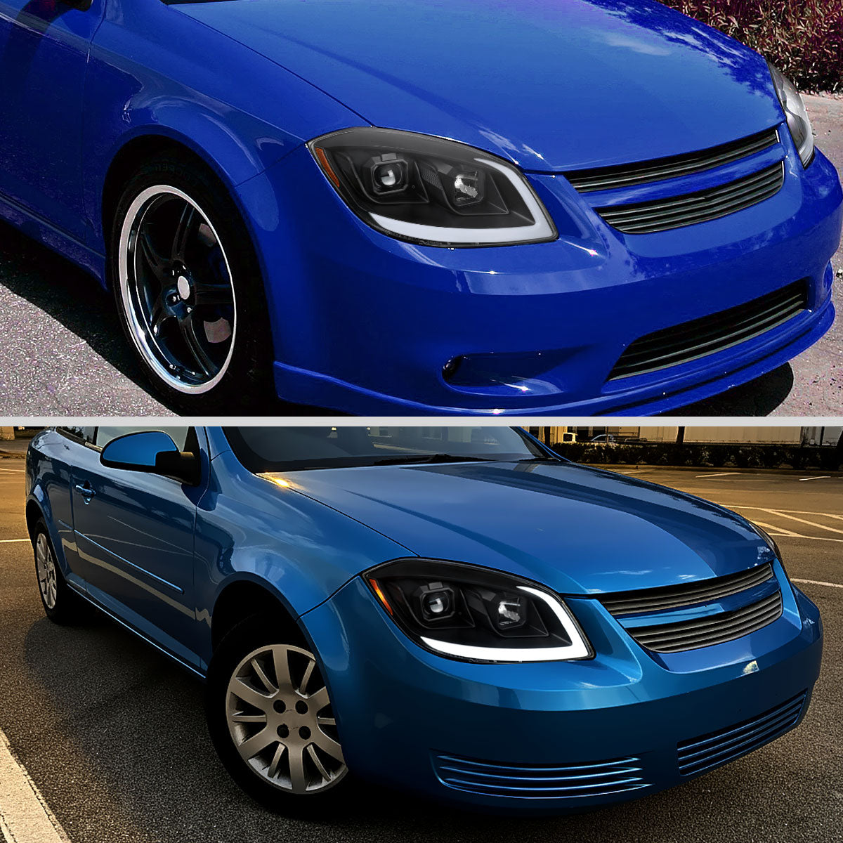 Spec-D 05-10 Cobalt Pontiac G5/Pursuit Headlights LED Bar Matte Black