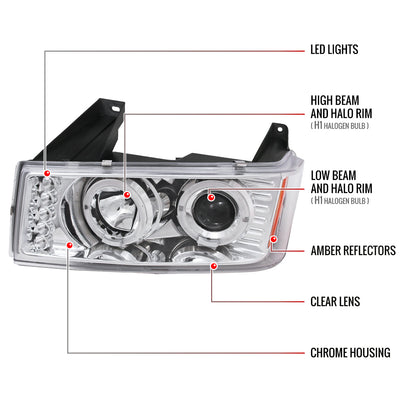 Spec-D 04-12 Chevy Colorado GMC Canyon Headlights Projector Chrome