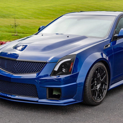 Spec-D 08-14 Cadillac CTS SEQ LED Bar Projector Headlights Black