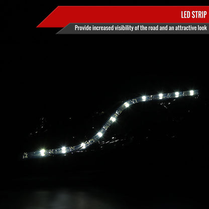 Spec-D 06-11 Honda Civic 4DR Headlights R8 Style Light Strip /Smoked