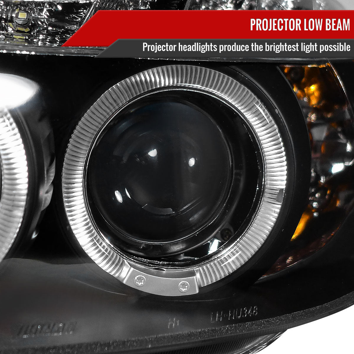 Spec-D 06-11 Honda Civic Sedan Headlights R8 LED Strip Black