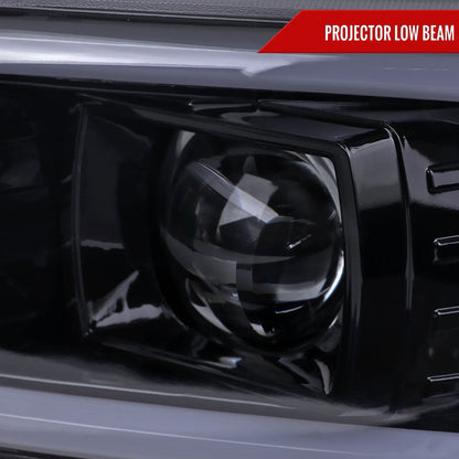 Spec-D 00-06 GMC Sierra/Denali/Yukon LED Strip Headlights Black/Smoked