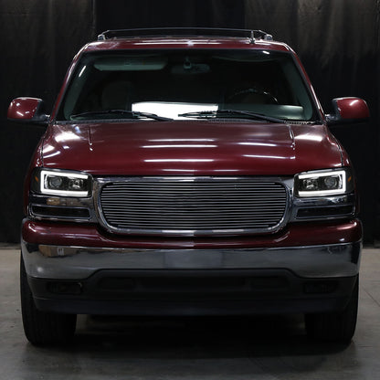 Spec-D 00-06 GMC Sierra/Denali/Yukon LED Strip Headlights Black/Smoked
