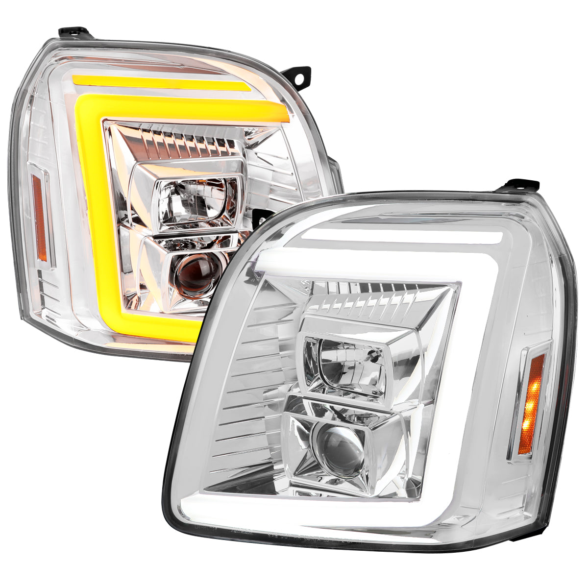 Spec-D 07-14 GMC Yukon/XL 1500/XL 2500 Sequential Headlights Chrome