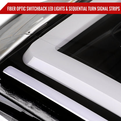 Spec-D 07-14 GMC Yukon Headlights G2 Sequential Jet Black/Clear
