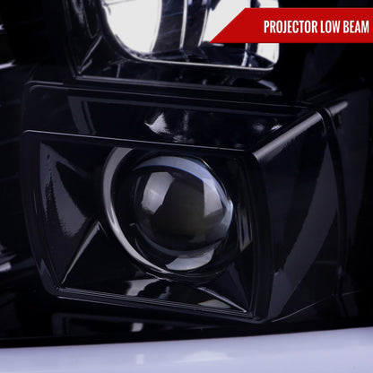 Spec-D 07-14 GMC Yukon/XL 1500/XL 2500 SEQ Headlights Black/Smoked