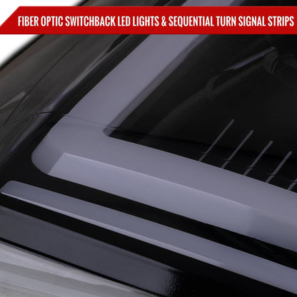 Spec-D 07-14 GMC Yukon/XL 1500/XL 2500 SEQ Headlights Black/Smoked