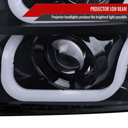 Spec-D 07-14 GMC Yukon/Yukon XL 1500/2500 U-Bar Headlights Black