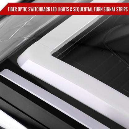 Spec-D 07-14 GMC Yukon Denali Headlights G2 Sequential Black/Clear