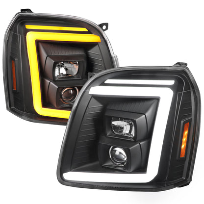 Spec-D 07-14 GMC Yukon Denali Headlights G2 Sequential Black/Clear