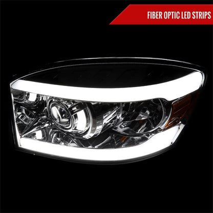 Spec-D 06-08 Ram 1500/06-09 Ram 2500/3500 LED Tube Headlights Smoked