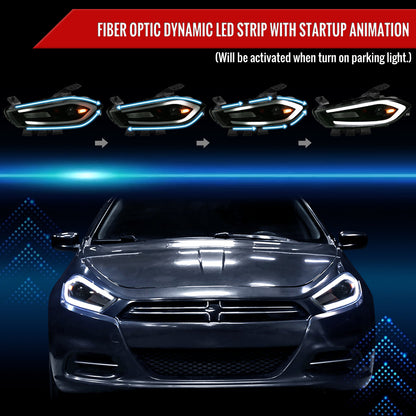 Spec-D 13-16 Dodge Dart Headlights Sequential LED Black/Smoked