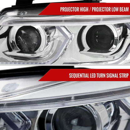 Spec-D 06-11 BMW E90 3-Series 4DR LED Projector Headlights Chrome