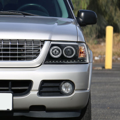 Spec-D 02-05 Ford Explorer Headlights Dual Halo Projector Black