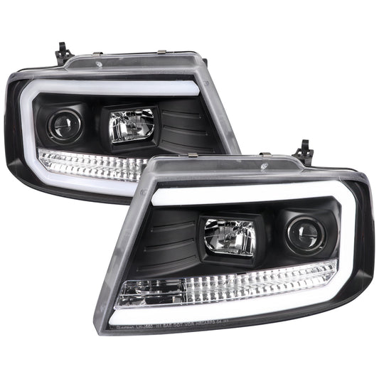 Spec-D 04-08 Ford F150/06-08 Lincoln Mark LT Headlights LED Bar Black