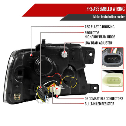 Spec-D 04-08 F-150/06-08 Lincoln Mark LT Halo Pro Headlights Black