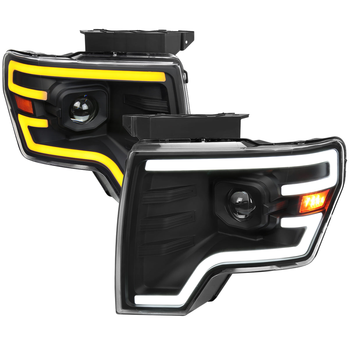 Spec-D 09-14 Ford F-150 Projector Headlights Sequetial LED Black