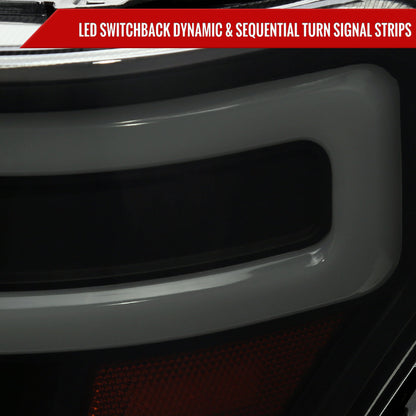 Spec-D 09-14 Ford F-150 SEQ LED Projector Headlights Black Smoked