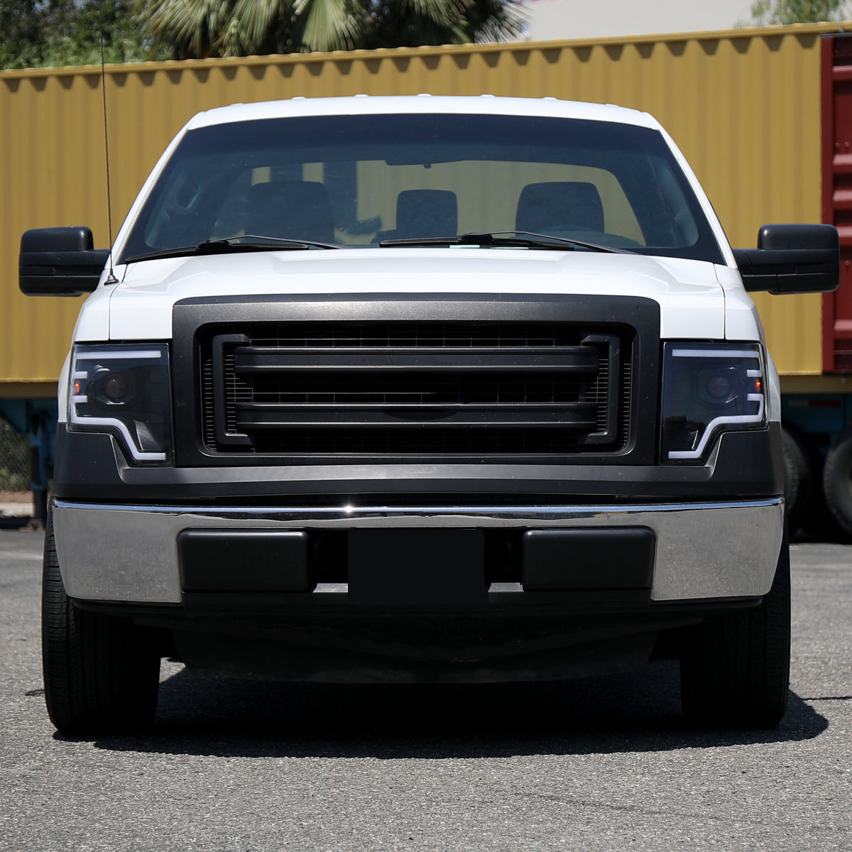 Spec-D 09-14 Ford F-150 SEQ LED Projector Headlights Black Smoked
