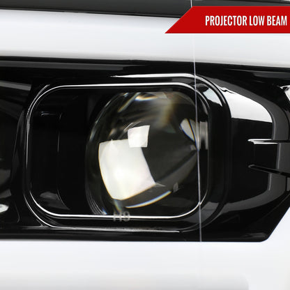 Spec-D 18-20 Ford F-150 LED Projector Headlights Glossy Black